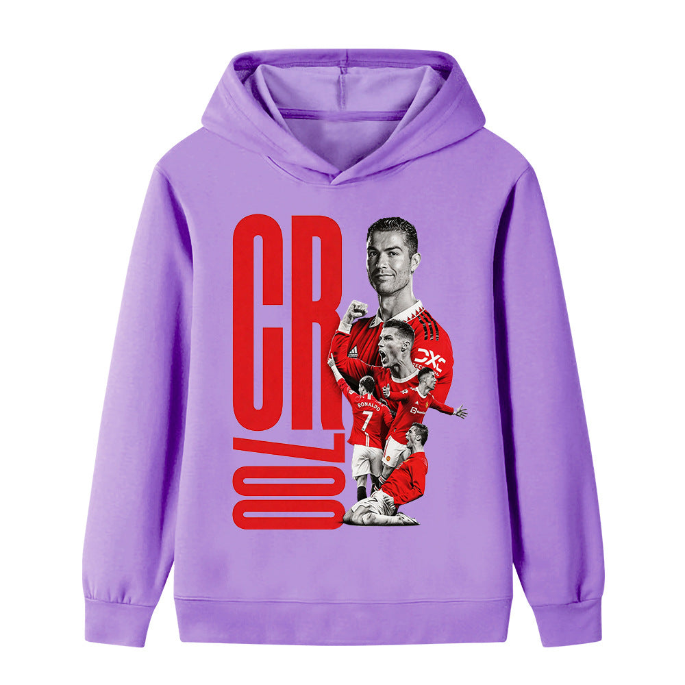 Cristiano Ronaldo Fotbolls Hoodie för Barn - Manchester United Footballdinho