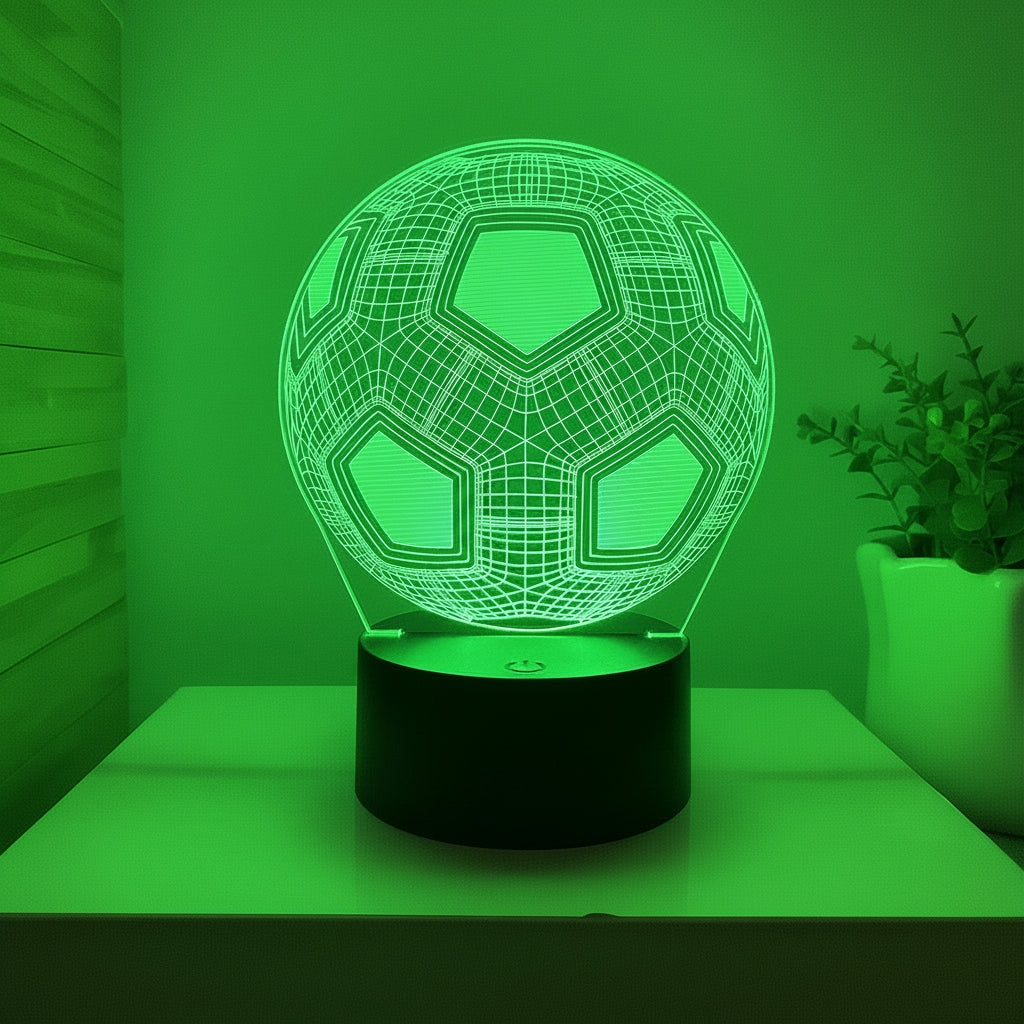 Fotboll 3D Illusion LED-Lampa - Nattlampa - med Fjärrkontroll Footballdinho