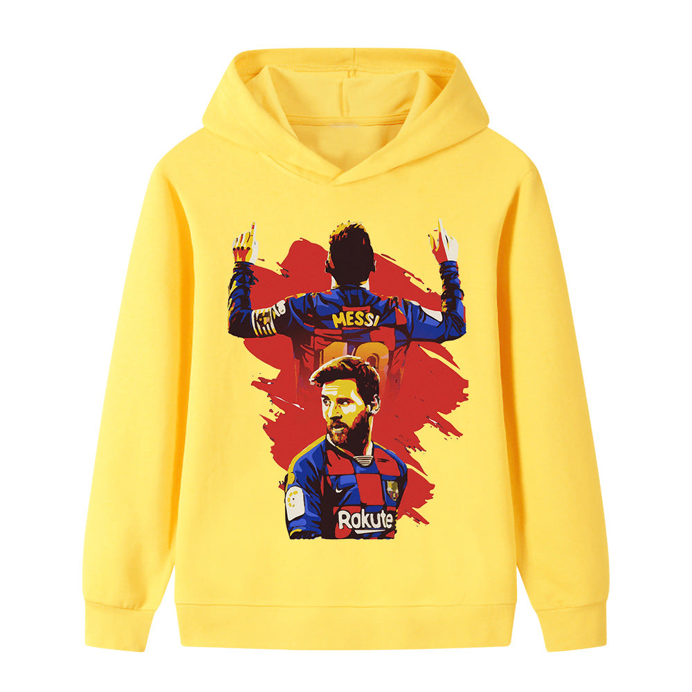 Lionel Messi Fotbolls Hoodie för Barn - Barcelona Footballdinho