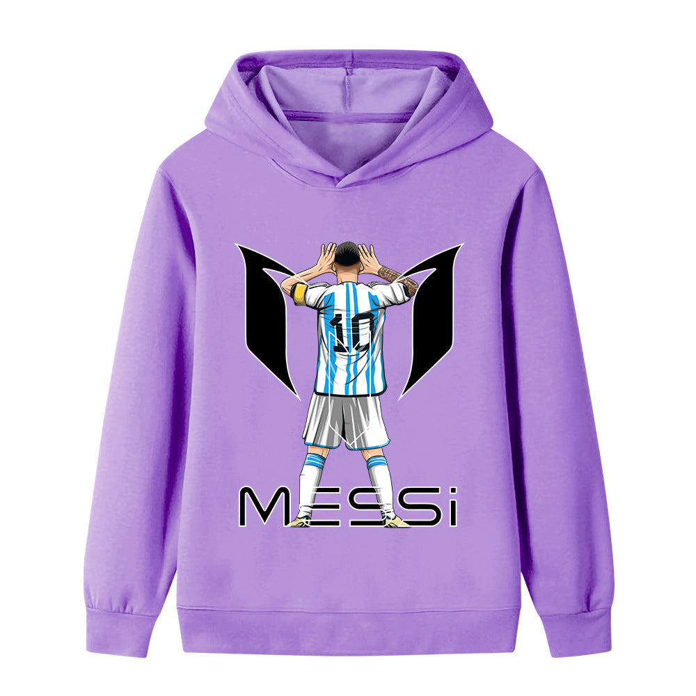 Lionel Messi Fotbolls Hoodie för Barn - Sportig Footballdinho