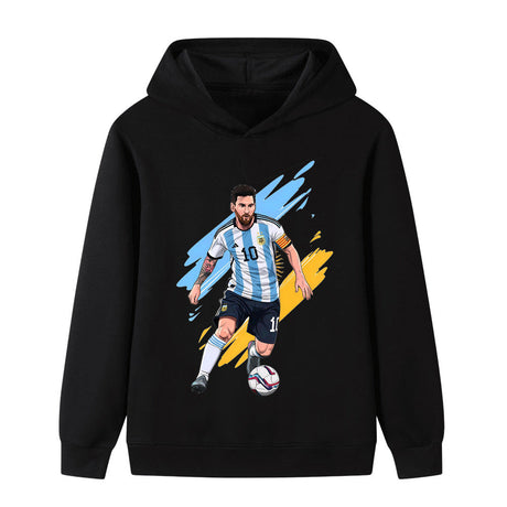 Lionel Messi Fotbolls Hoodie för Barn - Argetina Footballdinho