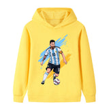 Lionel Messi Fotbolls Hoodie för Barn - Argetina Footballdinho
