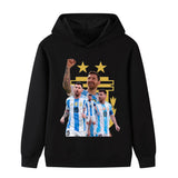 Messi Fotbolls Hoodie för Barn - Argetina Footballdinho