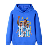 Messi Fotbolls Hoodie för Barn - Argetina Footballdinho