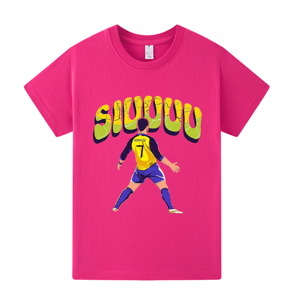 Cristiano Ronaldo Fotbolls T-shirt för Barn - Siuuu Footballdinho