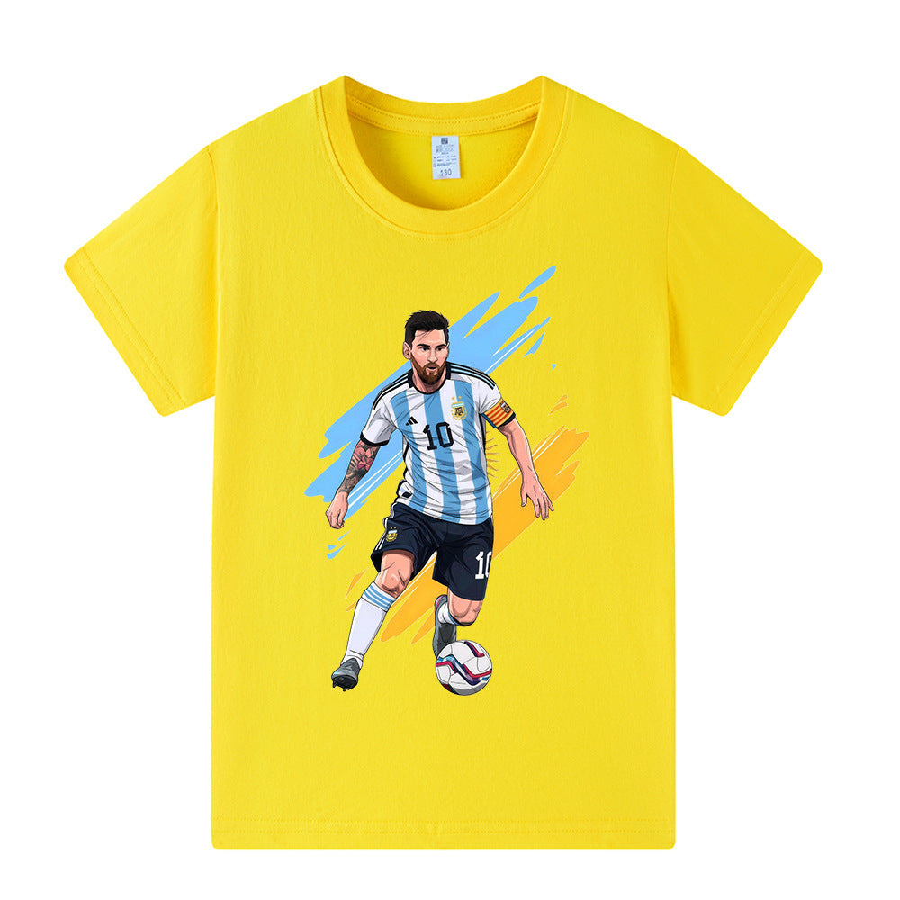 Lionel Messi Fotbolls T-shirt för Barn - Argetina Footballdinho