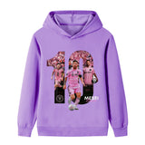 Lionel Messi Fotbolls Hoodie för Barn - Miami Footballdinho