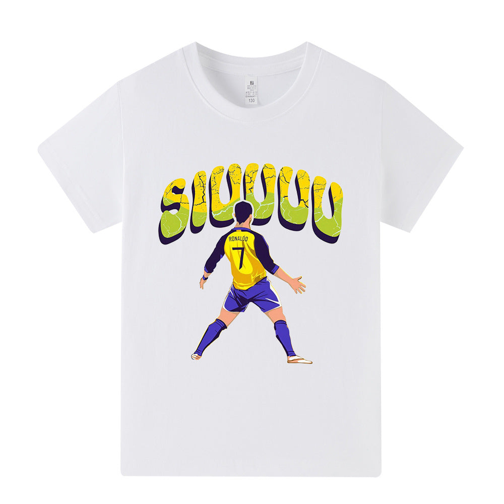 Cristiano Ronaldo Fotbolls T-shirt för Barn - Siuuu Footballdinho