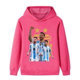 Messi Fotbolls Hoodie för Barn - Argetina Footballdinho