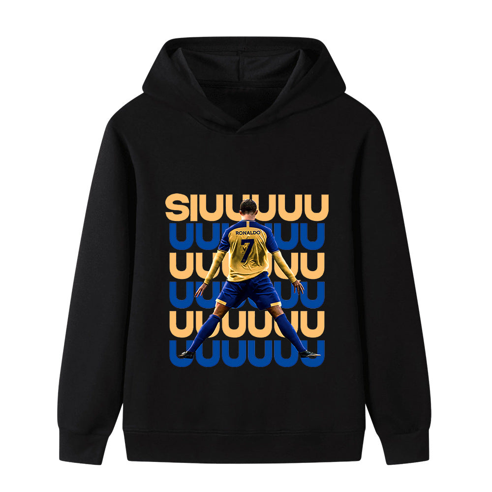 Ronaldo Fotbolls Hoodie för Barn - Siuuu Footballdinho