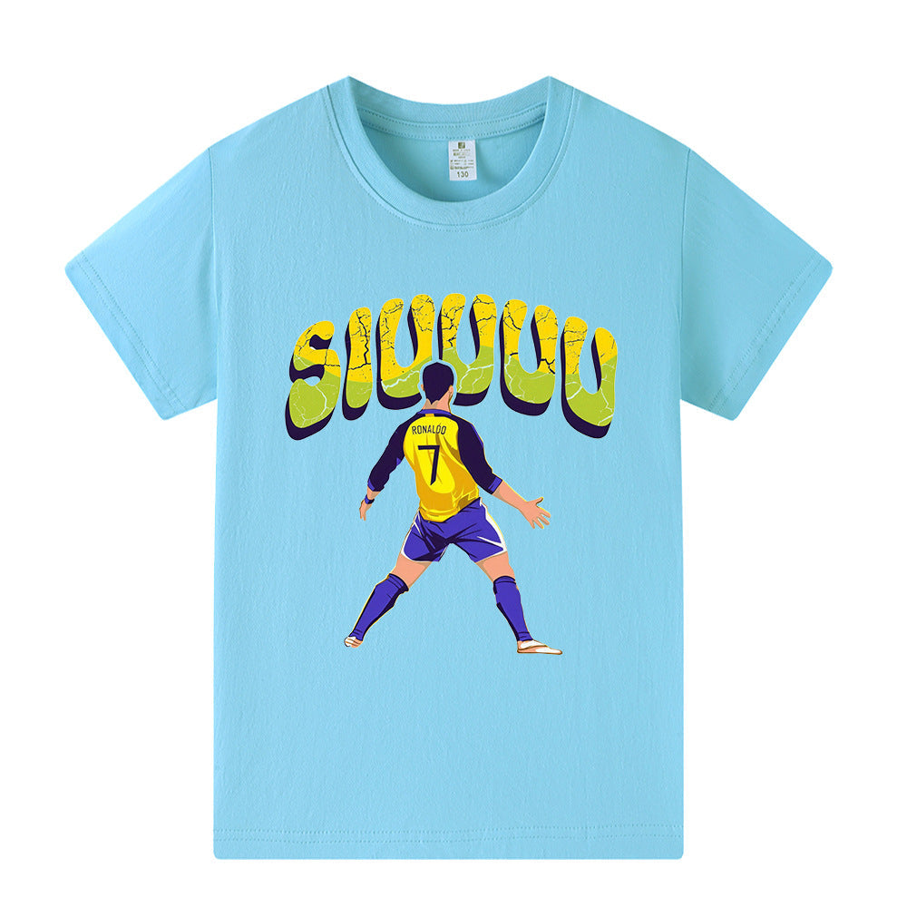Cristiano Ronaldo Fotbolls T-shirt för Barn - Siuuu Footballdinho