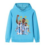 Messi Fotbolls Hoodie för Barn - Argetina Footballdinho