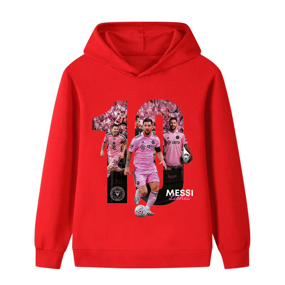 Lionel Messi Fotbolls Hoodie för Barn - Miami Footballdinho