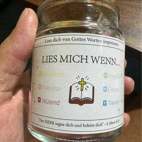 Handgjord 90-dagars bibelversglas Carvallo