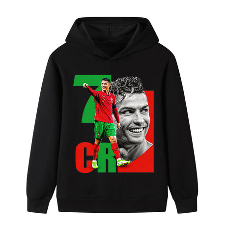 Cristiano Ronaldo Fotbolls Hoodie för Barn - Portugal Footballdinho