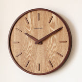SilentTimber - Minimalist Wall Clock in Wood with Silent Environment Carvallo