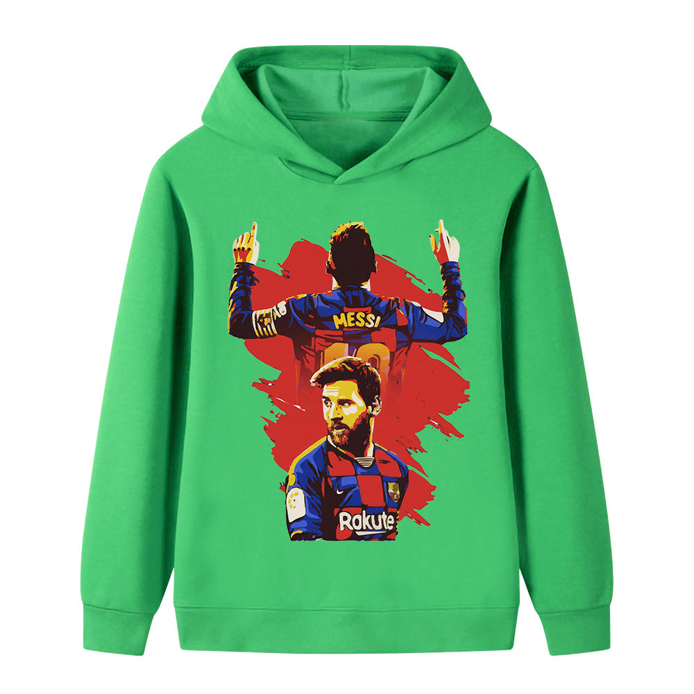 Lionel Messi Fotbolls Hoodie för Barn - Barcelona Footballdinho