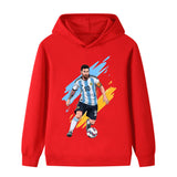 Lionel Messi Fotbolls Hoodie för Barn - Argetina Footballdinho