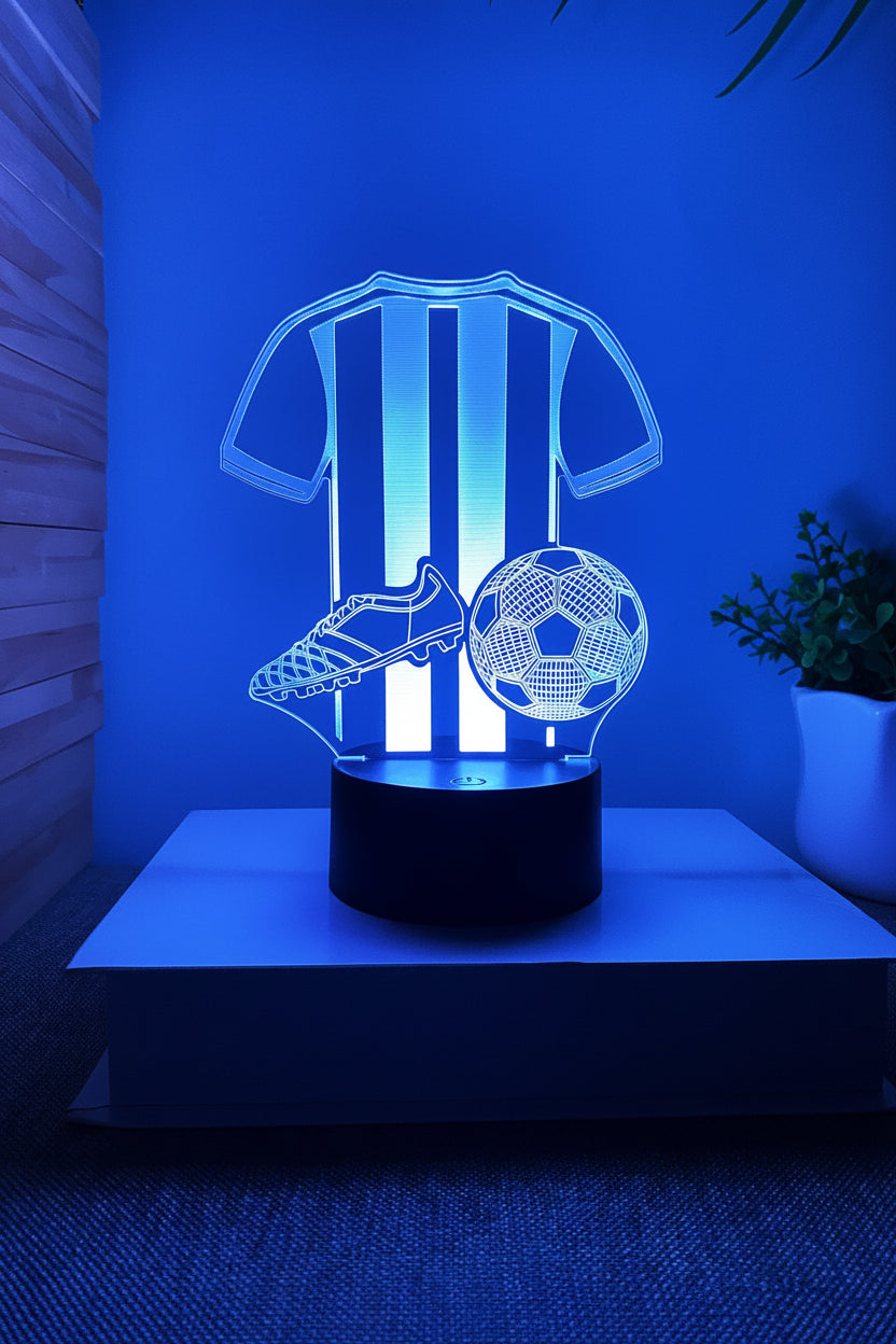 Fotboll 3D Illusion LED-Lampa - Nattlampa - 16 Färger Footballdinho