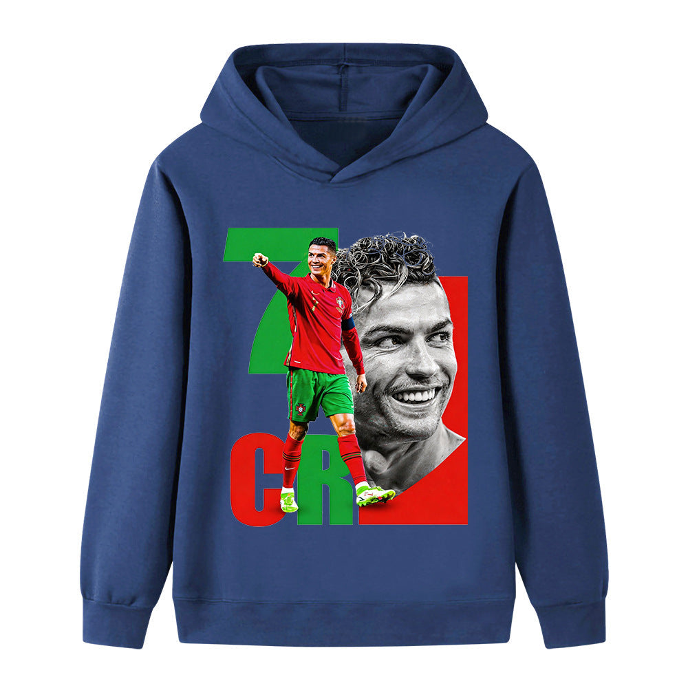 Cristiano Ronaldo Fotbolls Hoodie för Barn - Portugal Footballdinho