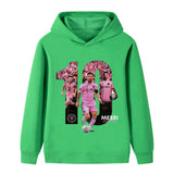 Lionel Messi Fotbolls Hoodie för Barn - Miami Footballdinho