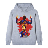 Lionel Messi Fotbolls Hoodie för Barn - Barcelona Footballdinho
