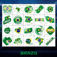 Fotbolls Klistermärken - Brasilien Footballdinho