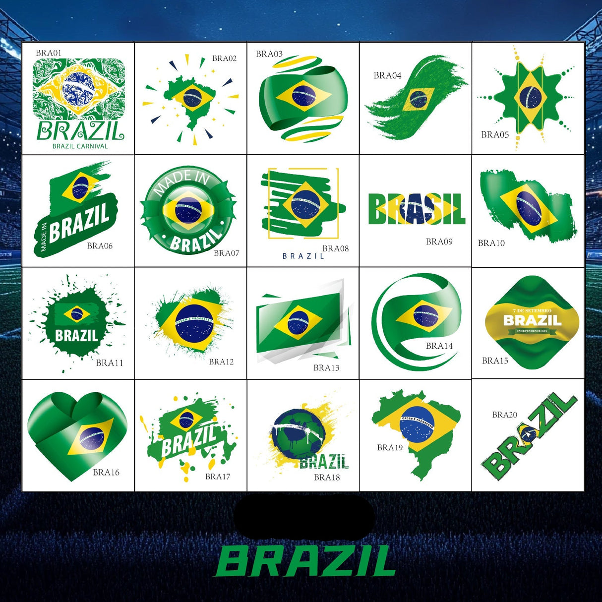 Fotbolls Klistermärken - Brasilien Footballdinho