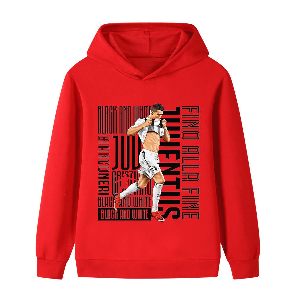 Ronaldo Fotbolls Hoodie för Barn - Juventus - Style Footballdinho