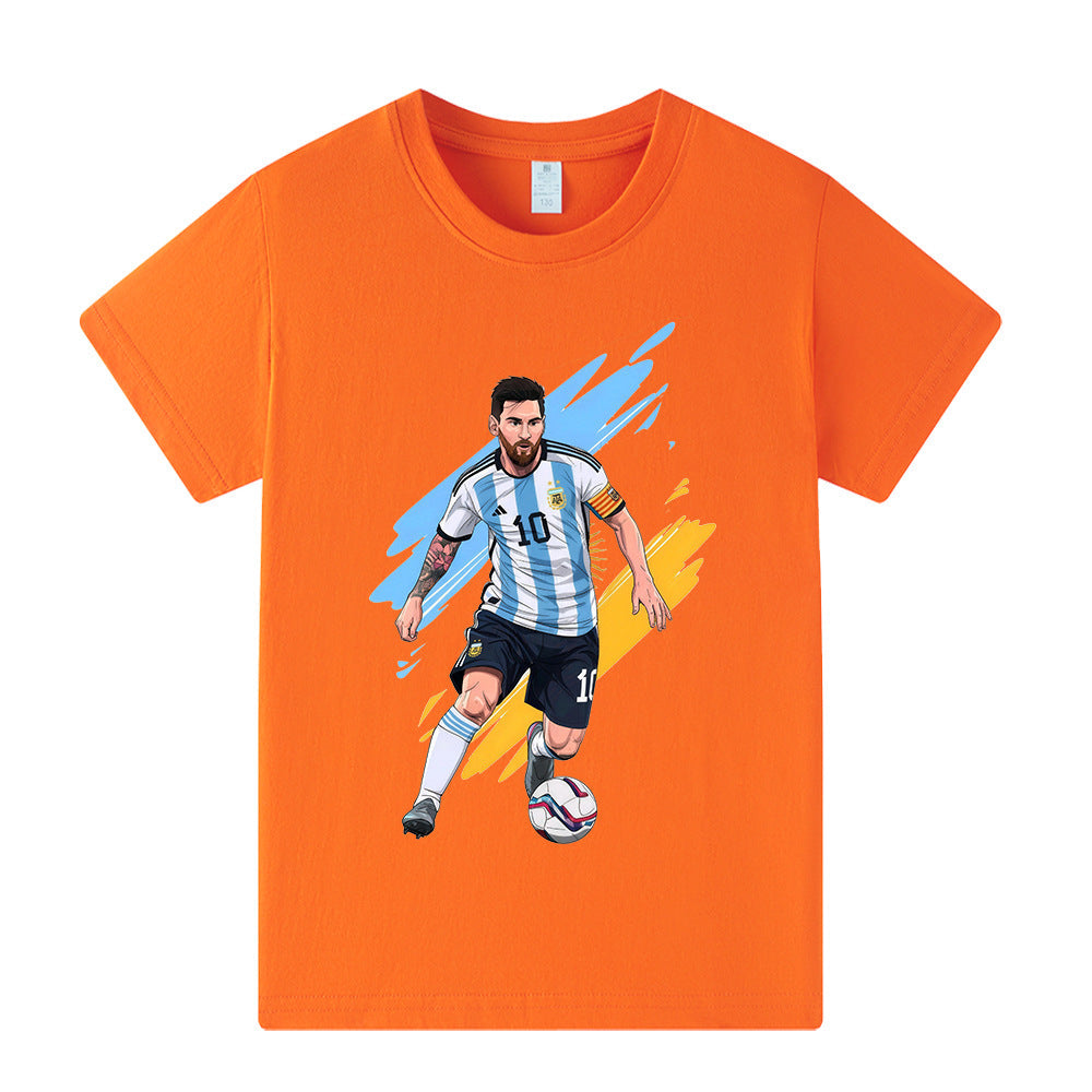 Lionel Messi Fotbolls T-shirt för Barn - Argetina Footballdinho