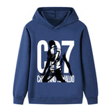 Cristiano Ronaldo Fotbolls Hoodie för Barn - Sportig Footballdinho