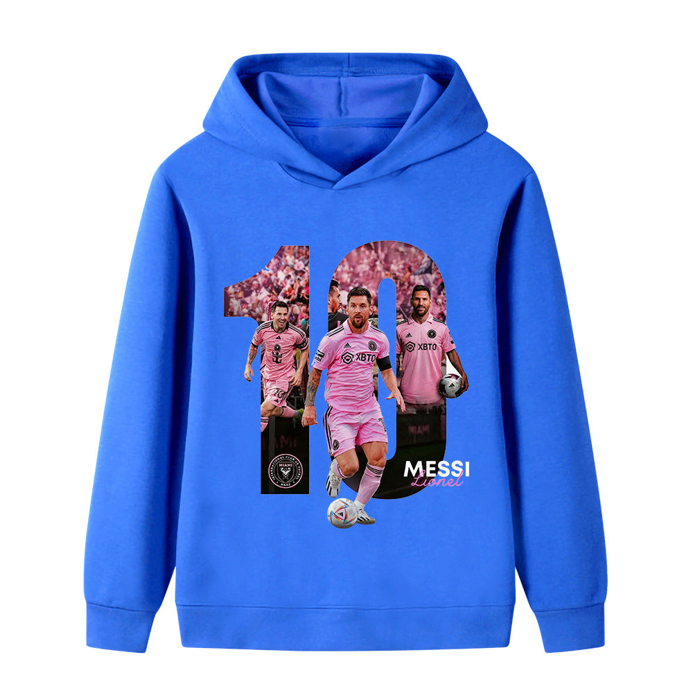 Lionel Messi Fotbolls Hoodie för Barn - Miami Footballdinho