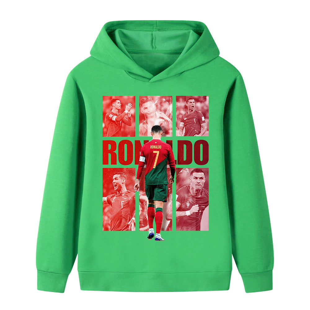 Ronaldo Fotbolls Hoodie för Barn - Portugal - Style Footballdinho