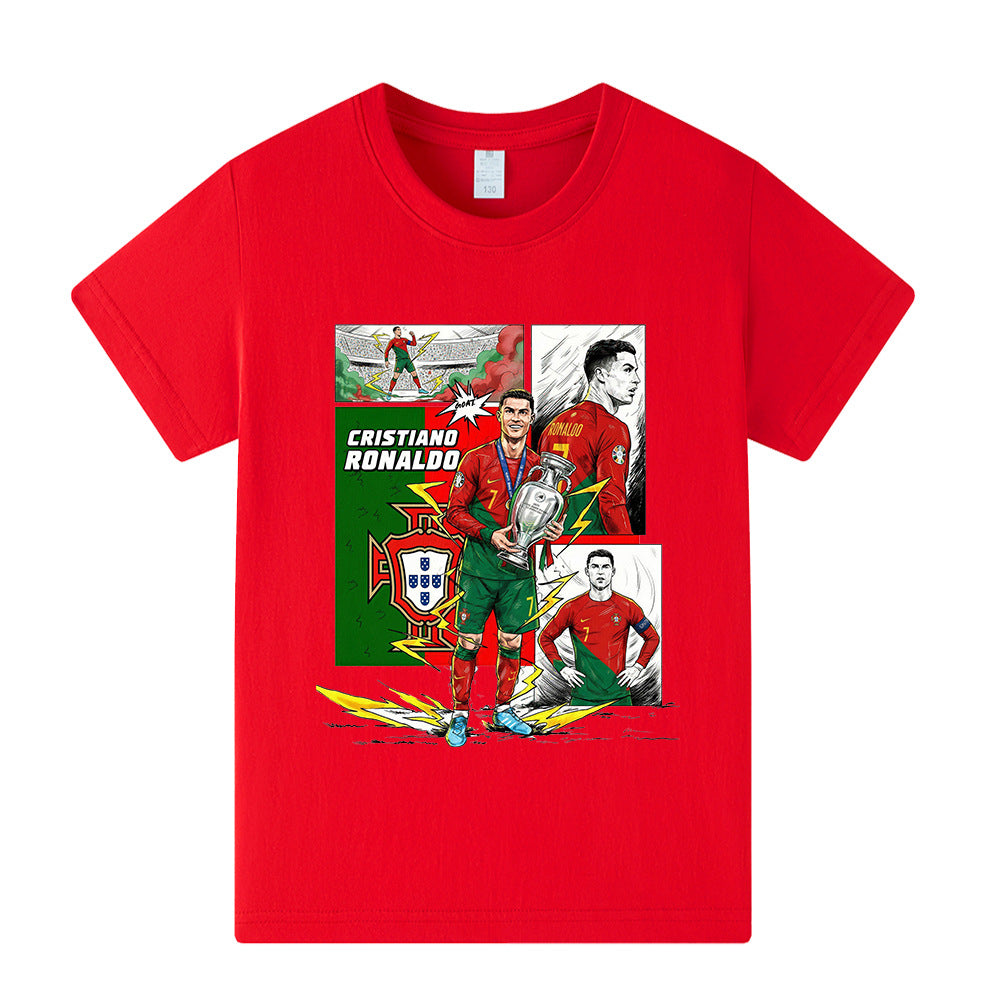 Cristiano Ronaldo Fotbolls T-shirt för Barn - Portugal - Style Footballdinho