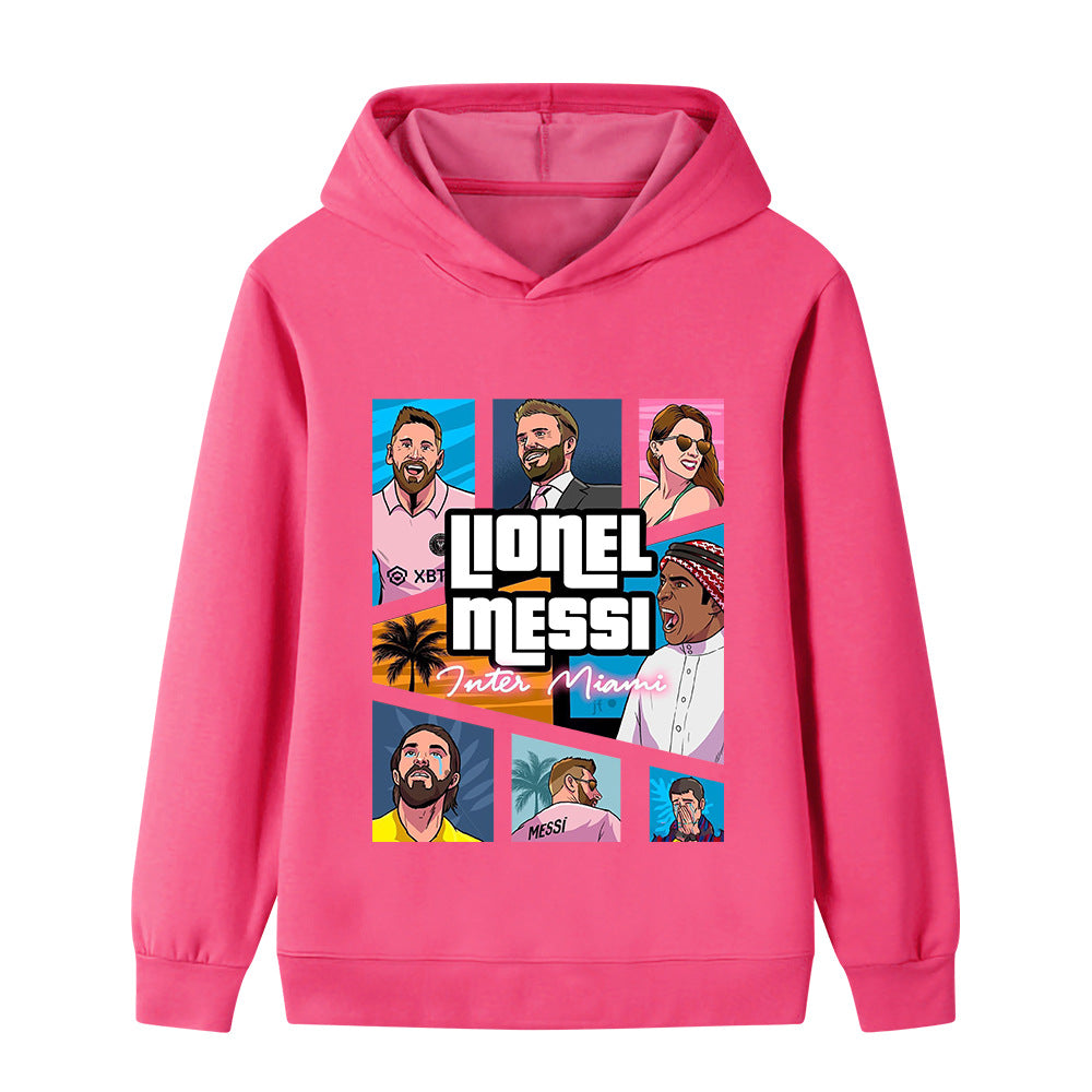 Messi Fotbolls Hoodie för Barn - Sportig Footballdinho