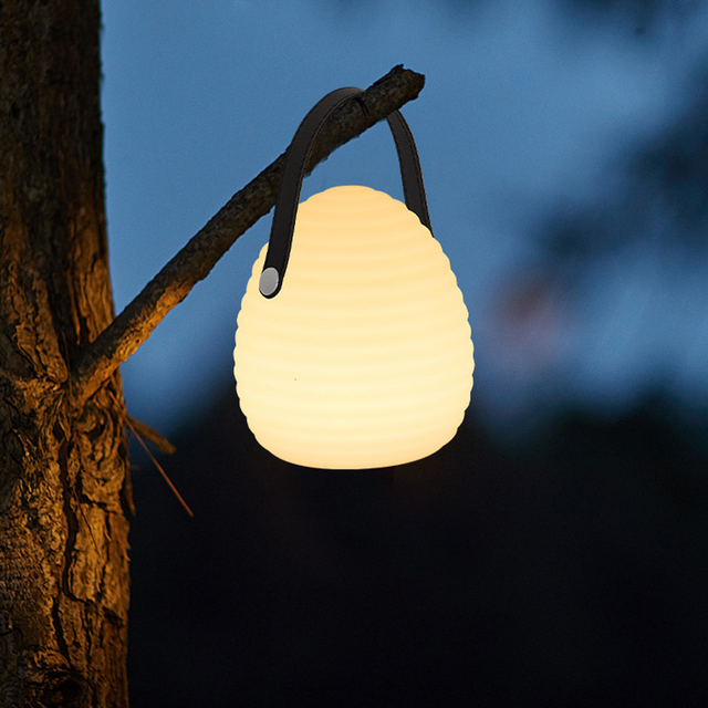 Carvallo Modern LED Utomhuslampa | 16 Färger & Fjärrkontroll | Uppladdningsbar & Vädertålig | Ø16 cm × H20 cm Carvallo