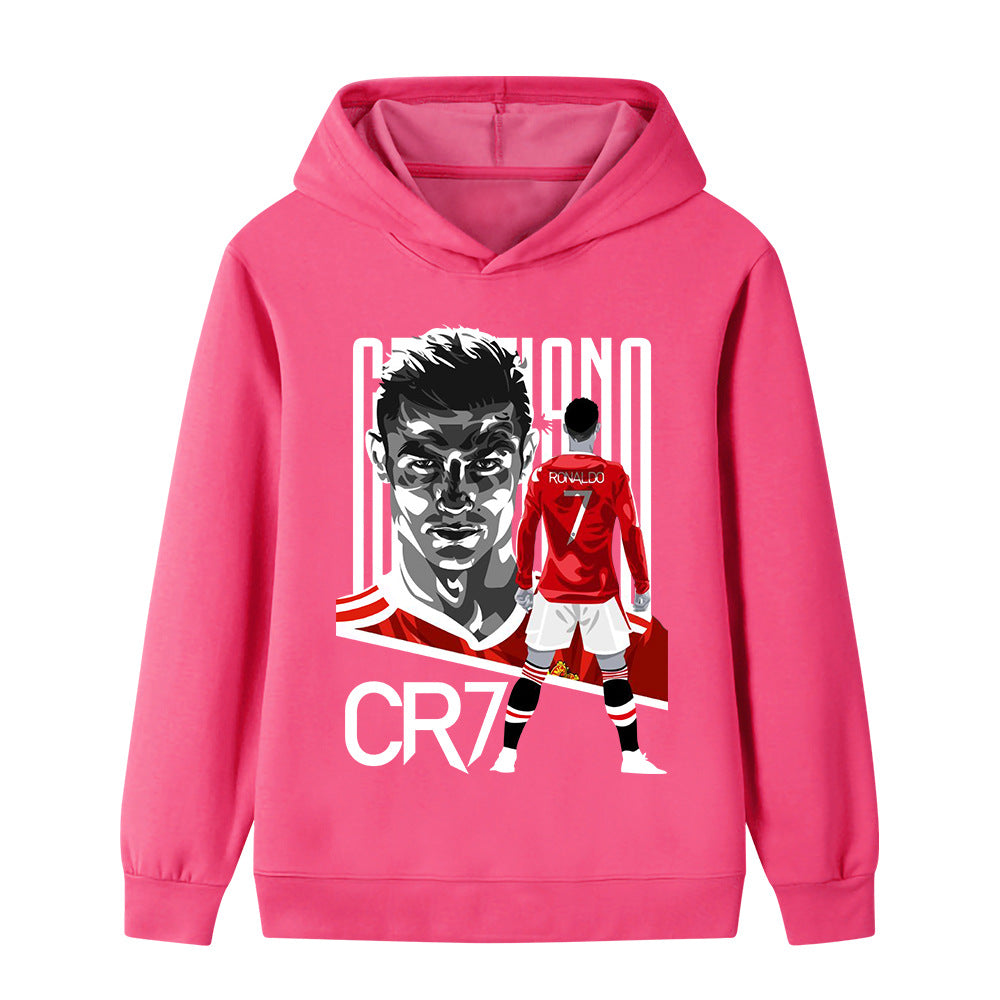 Cristiano Ronaldo Fotbolls Hoodie för Barn - Manchester United - Style Footballdinho