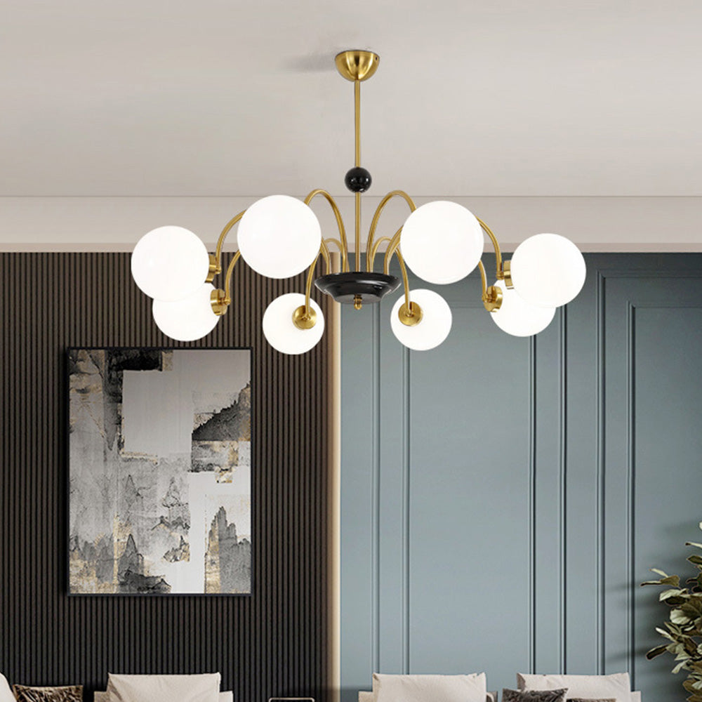 Modern Chrome Kandelaber | Nordisk Glas Taklampa | Nutida Pendellampa | 220V–240V | Brick by Brick Carvallo