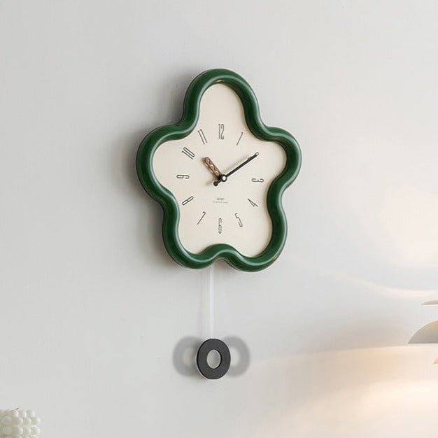3D blommig pendelklocka - tyst rörelse, perfekt för sovrumsinredning Carvallo