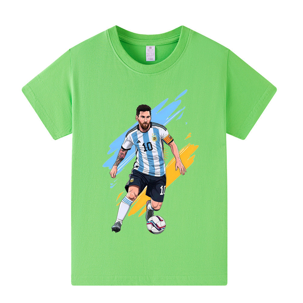 Lionel Messi Fotbolls T-shirt för Barn - Argetina Footballdinho