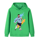 Lionel Messi Fotbolls Hoodie för Barn - Argetina Footballdinho