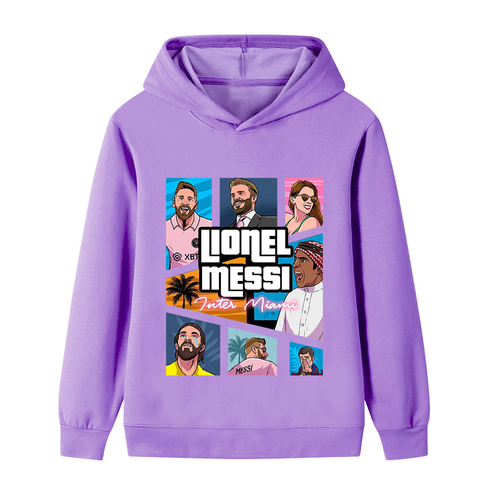 Messi Fotbolls Hoodie för Barn - Sportig Footballdinho