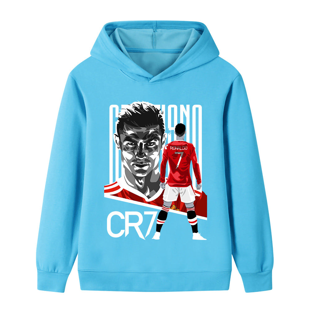 Cristiano Ronaldo Fotbolls Hoodie för Barn - Manchester United - Style Footballdinho