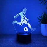 Fotboll 3D Illusion LED-Lampa - Nattlampa - 16 Färger Footballdinho