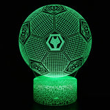 Fotboll 3D Illusion LED-Lampa - Nattlampa - Ball Footballdinho