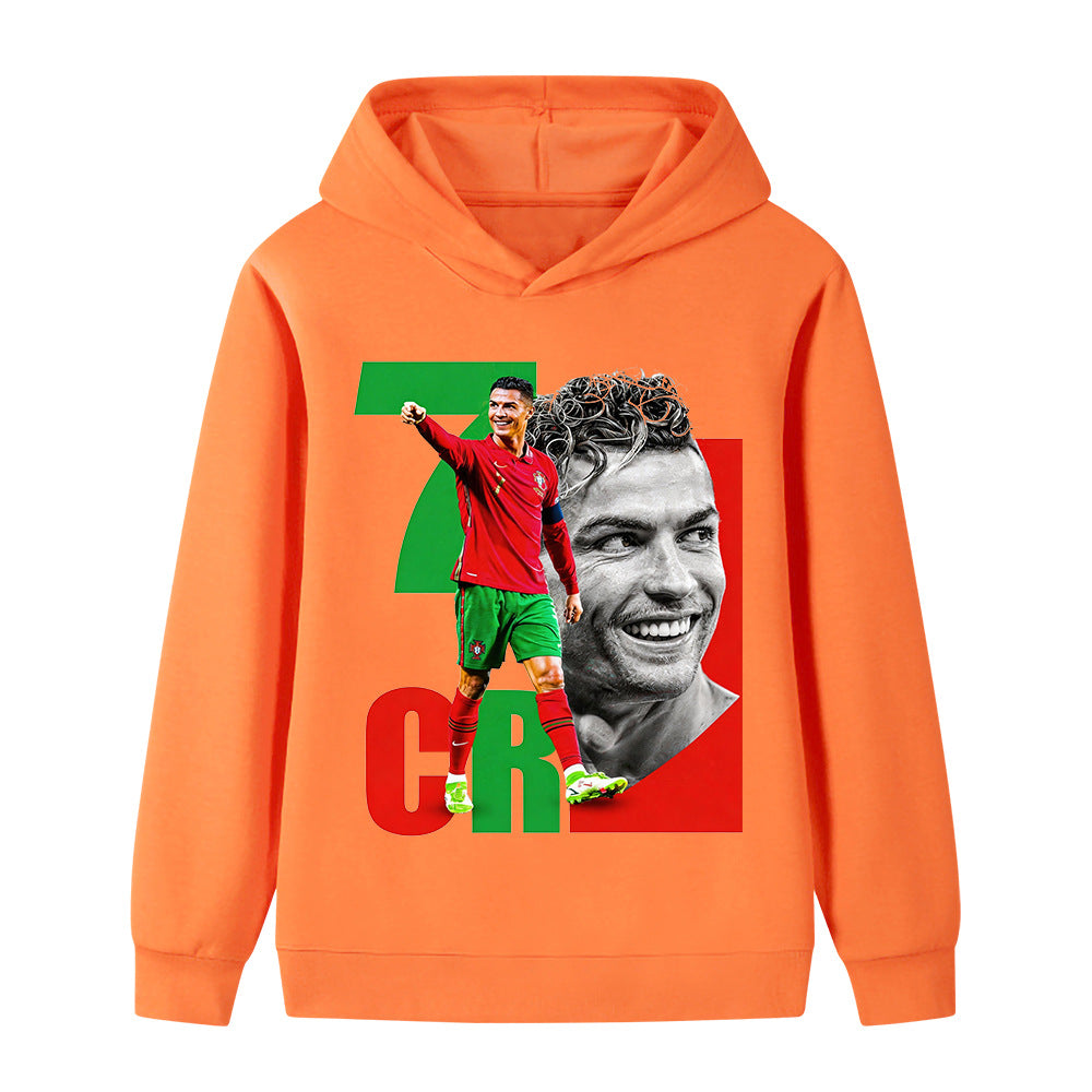 Cristiano Ronaldo Fotbolls Hoodie för Barn - Portugal Footballdinho