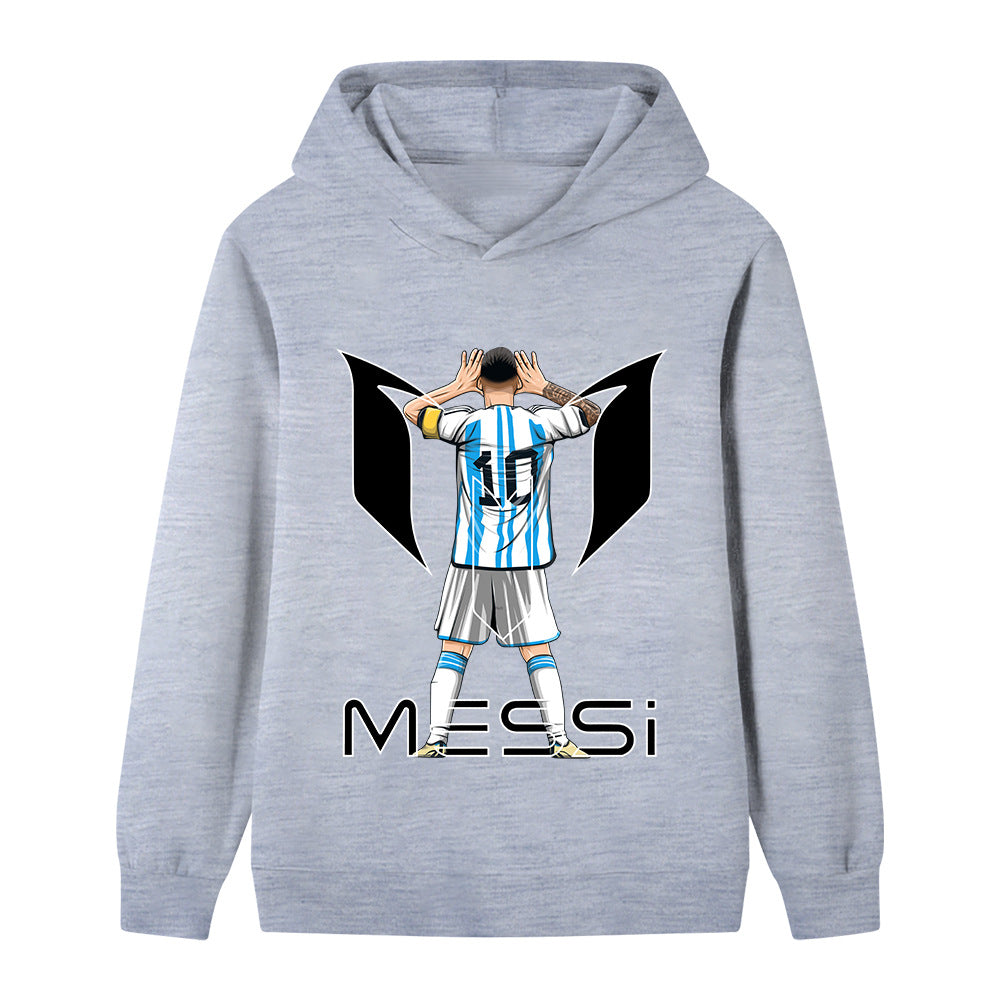 Lionel Messi Fotbolls Hoodie för Barn - Sportig Footballdinho