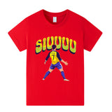 Cristiano Ronaldo Fotbolls T-shirt för Barn - Siuuu Footballdinho