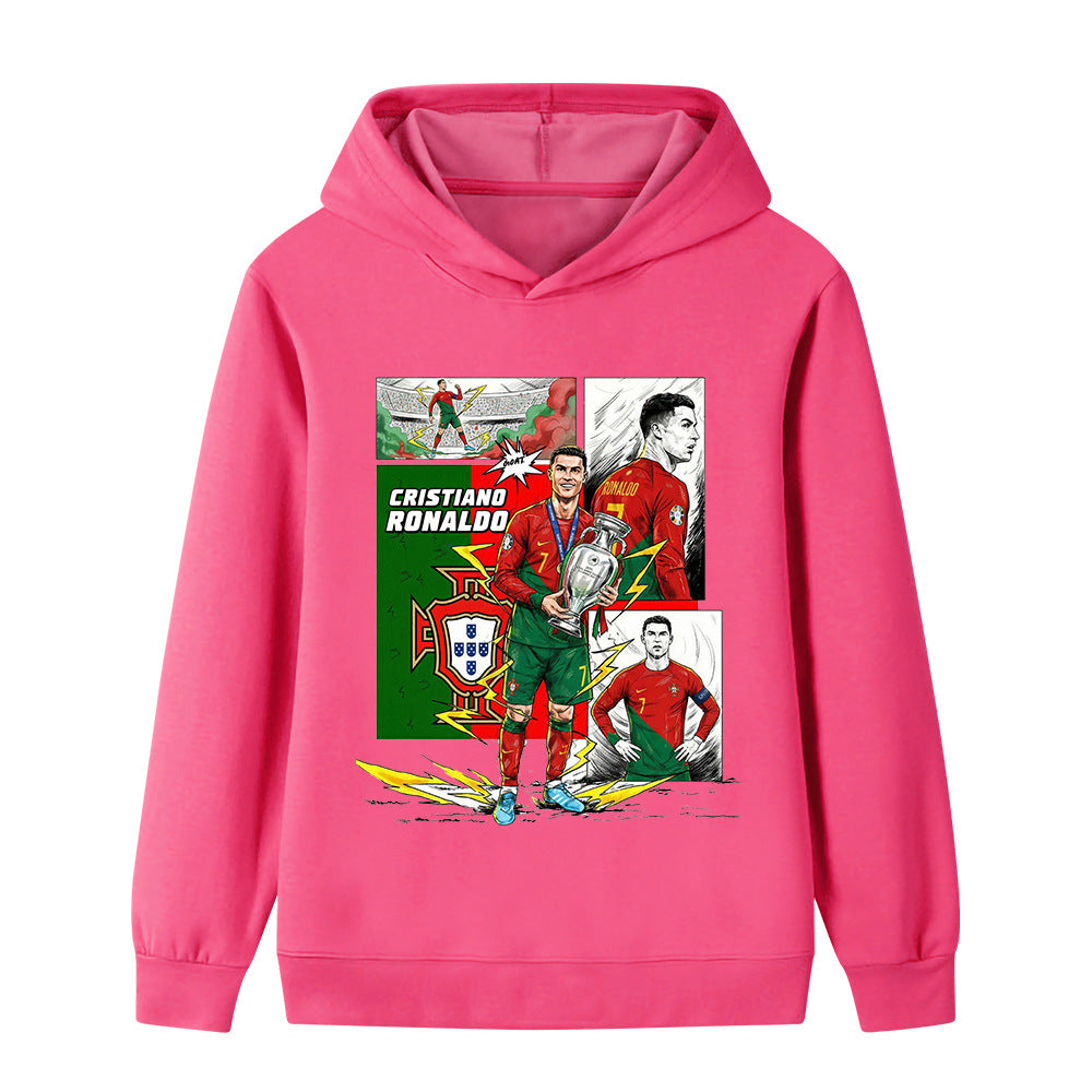 Cristiano Ronaldo Fotbolls Hoodie för Barn - Portugal - Style Footballdinho