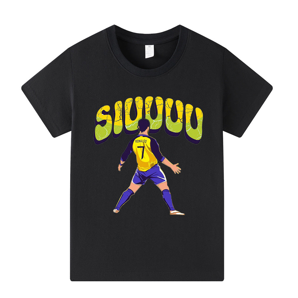 Cristiano Ronaldo Fotbolls T-shirt för Barn - Siuuu Footballdinho